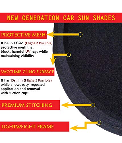 Auto Kite 60 GSM Car Side Window Black Chipkoo Sunshade Curtains 4pcs for - Brezza - Image 4