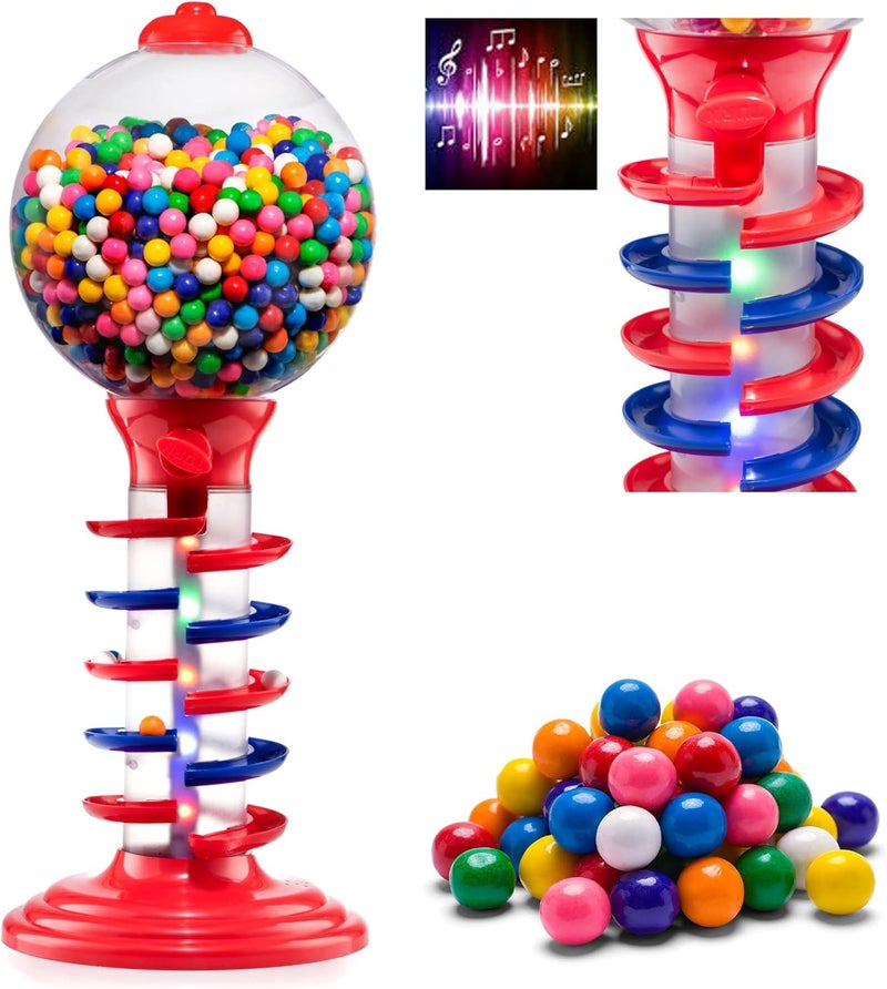 Playo Big Light and Sound Spiral Gumball Bank - 21" Candy Dispenser with Gumballs Included - Perfect for Kids' Parties and Novelties - Image 1