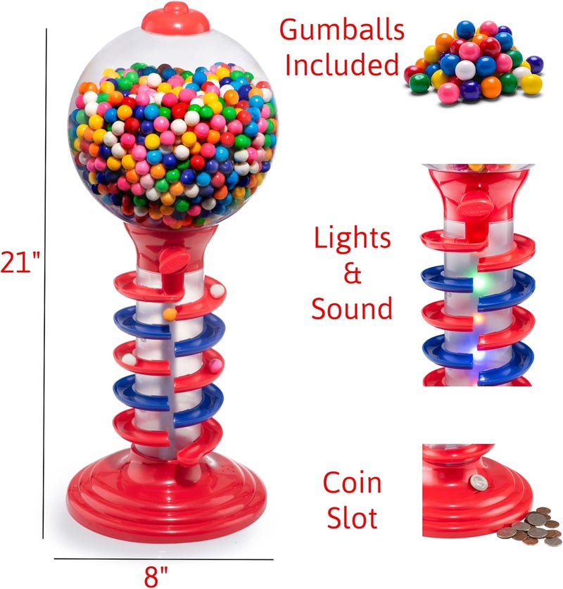 Playo Big Light and Sound Spiral Gumball Bank - 21" Candy Dispenser with Gumballs Included - Perfect for Kids' Parties and Novelties - Image 3