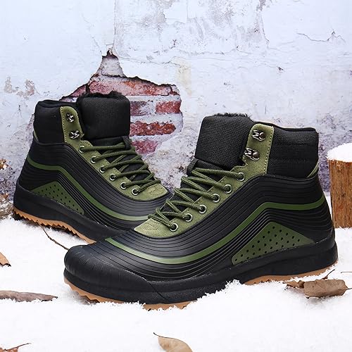 ulogu Snow Boots men Waterproof Insulated Green Duck Boots Fur Lined Warm Ankle Booties Lightweight Comfortable Winter Walking Shoes Zapatos Botas Invierno Para hombres - Image 3