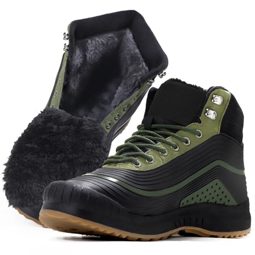ulogu Snow Boots men Waterproof Insulated Green Duck Boots Fur Lined Warm Ankle Booties Lightweight Comfortable Winter Walking Shoes Zapatos Botas Invierno Para hombres - Image 1