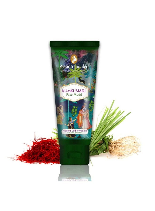 passion indulge Kumkumadi Natural Face Mudd Pack Unisex For Antiaging Glowing Shine And Brightness With Saffron Vetiver Oil And 16 Herbs For All Skin Types 100Gm - Image 1