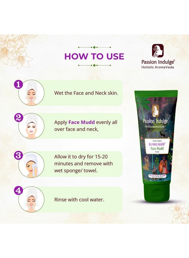 passion indulge Kumkumadi Natural Face Mudd Pack Unisex For Antiaging Glowing Shine And Brightness With Saffron Vetiver Oil And 16 Herbs For All Skin Types 100Gm - Image 3