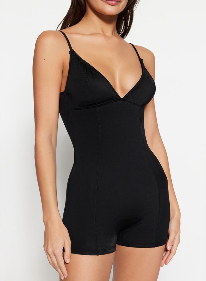 trendyol Black V-Neck Shorts Core Swimsuit - Image 3