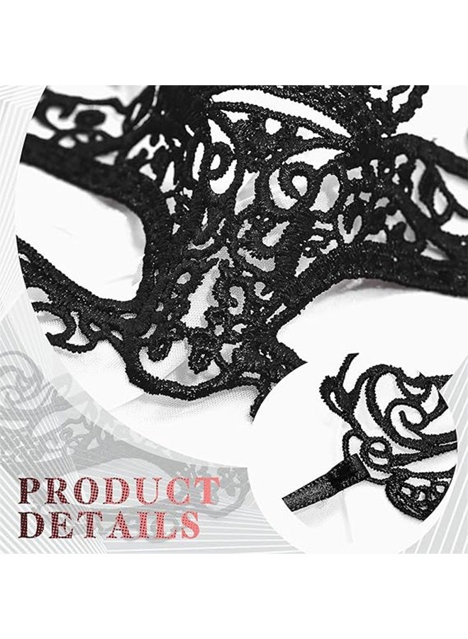 قناع تنكري للبالغين مكون من 3 قطع، أقنعة دانتيل مرحة غامضة، غطاء رأس من الدانتيل للنساء والرجال - Image 3