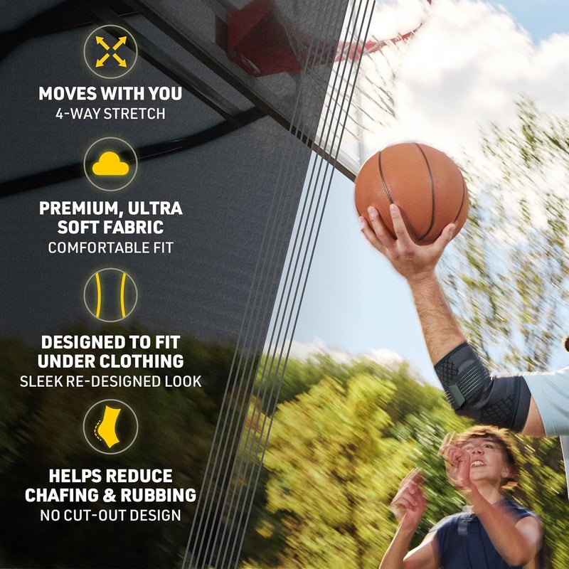 فوتورو كم ™ Premium Compression Elbow Sleeve، مع حزام ملتف ووسادتين ضغط جل، لعلاج التهاب الأوتار الخفيف، مرفق لاعب الجولف، مرفق التنس، التورم، الالتواءات، والإجهادات، مقاس Large/XLarge - Image 3