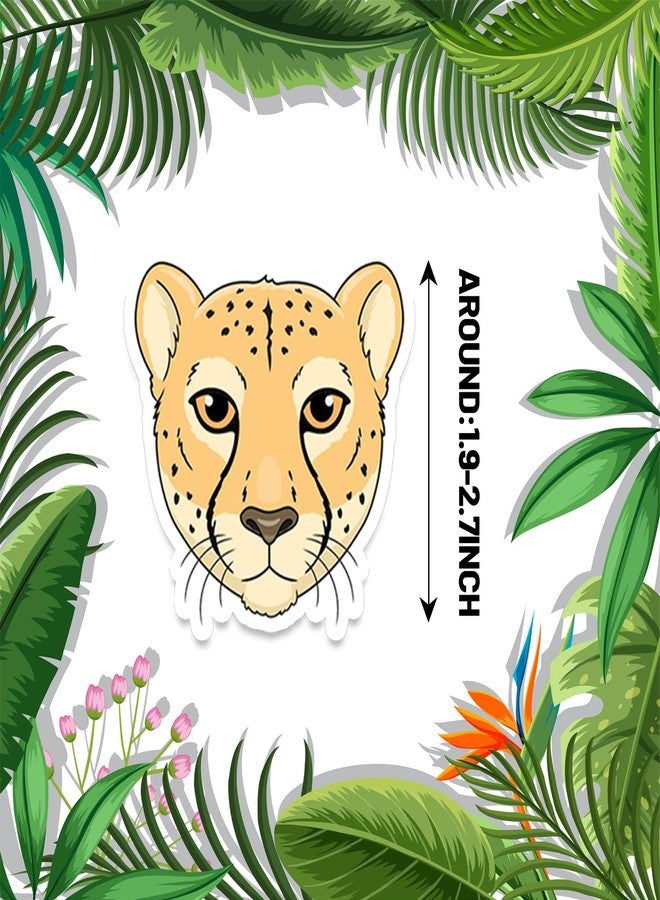 Lcnjscgo 100 PCS Cheetah Vinyl Stickers, Cheetah Leopard Party Favors Birthday Decorations Supplies Gifts Waterproof Stickers for Water Bottle Laptop - Image 3