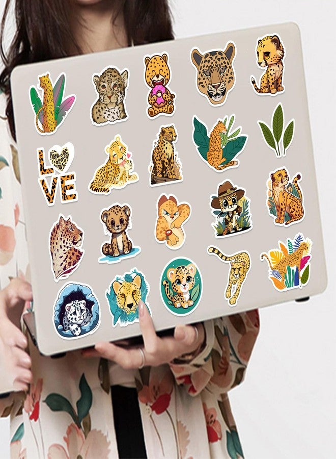 Lcnjscgo 100 PCS Cheetah Vinyl Stickers, Cheetah Leopard Party Favors Birthday Decorations Supplies Gifts Waterproof Stickers for Water Bottle Laptop - Image 5