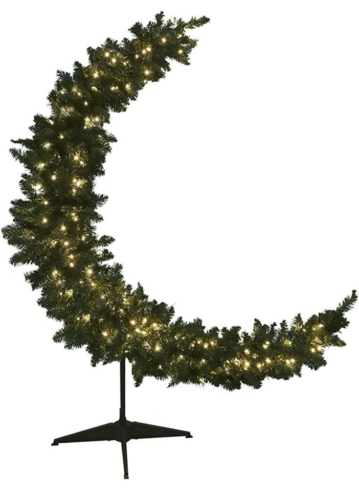 Ramadan Crescent Prelit – Elegant Moon Ornament for Home, Family Gatherings, Festive Decor, Christmas & New Year Decoration (Green) (150cm) - Image 2