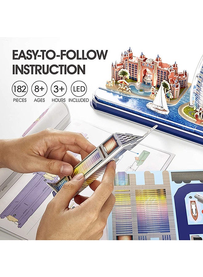 3D Puzzle with LED Lighting Cityline Architecture Model - Image 3