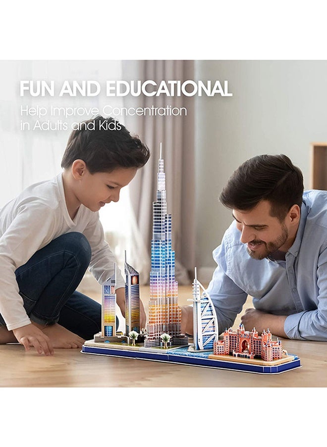 3D Puzzle with LED Lighting Cityline Architecture Model - Image 4