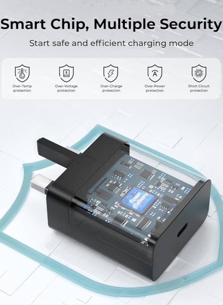 45W PD Power adapter Compact Design/USB-C Port/USB Type-C to C Cable(5A/1.8m)  For Galaxy, For Android Specially For Galaxy S25/S24/S23/S22/S21 Series A53 A72 A51 A52, For All Type C Device - Image 4