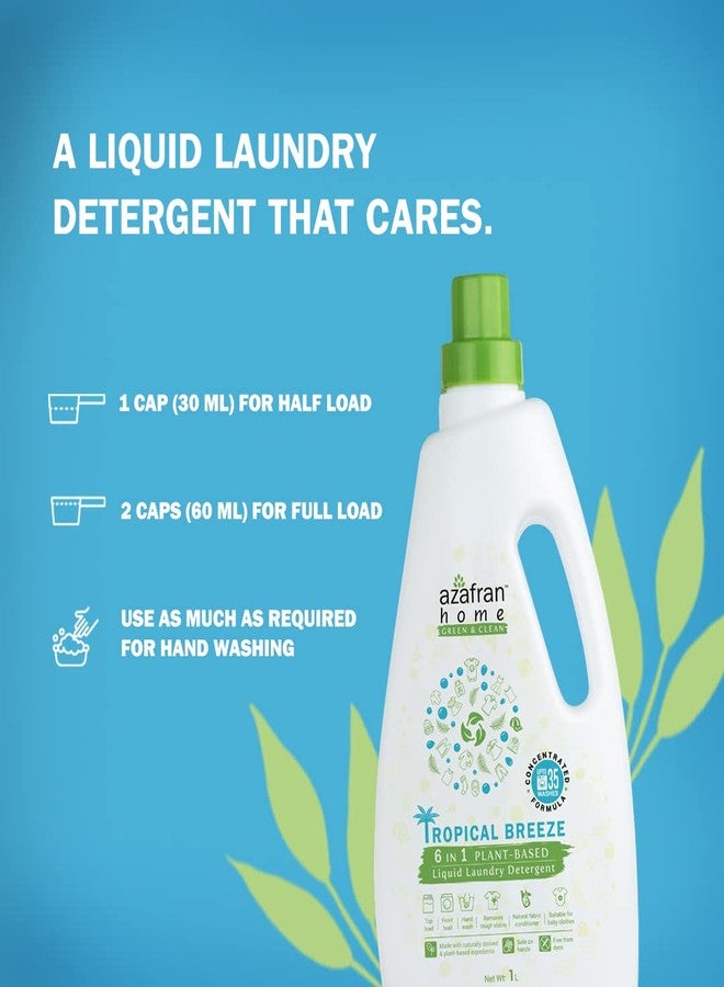 Azafran Tropical Breeze 6 In 1 Eco-Friendly Liquid Laundry Detergent, 1L - Image 4
