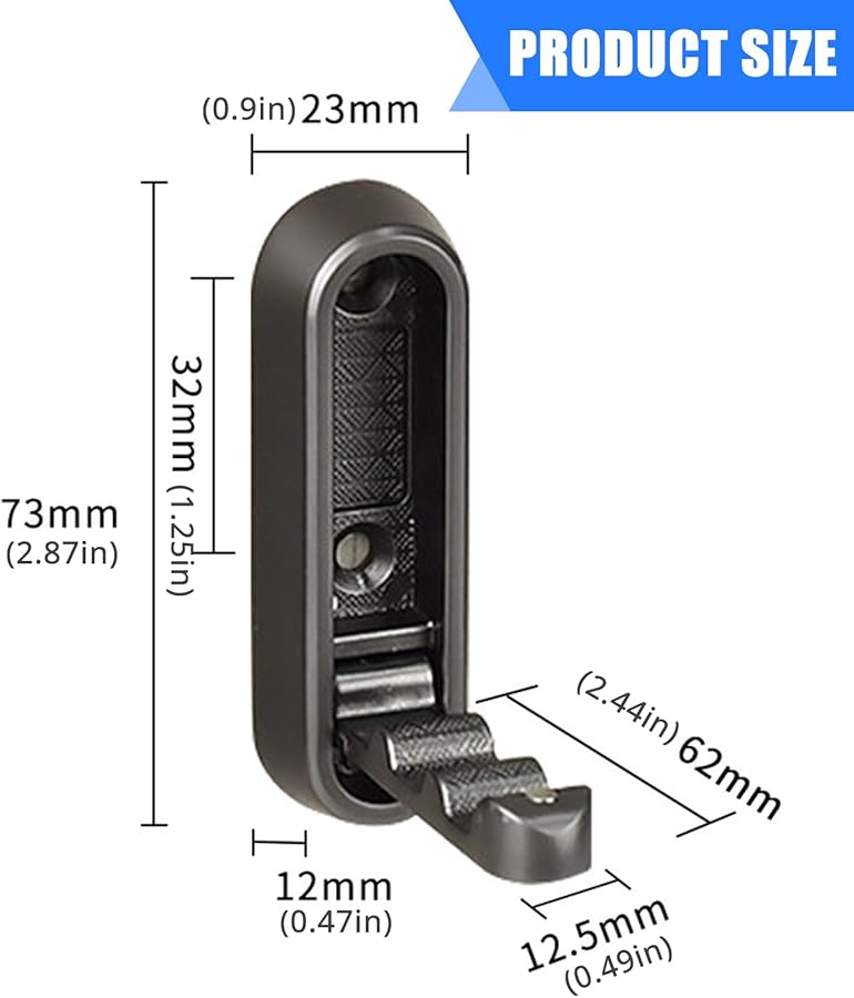 Black Foldable Alloy Wall Hook for Hanging Coat Towels Bags Space Saving - Image 5
