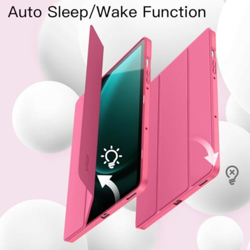 JETech Case for Samsung Galaxy Tab S10 Lite/S10 FE/S9 FE 10.9", Pink Cover Soft TPU Protection, S Pen Holder, Tri-Fold Stand, Supports S Pen Charging, Auto Wake/Sleep, Shockproof Lightweight - Image 5