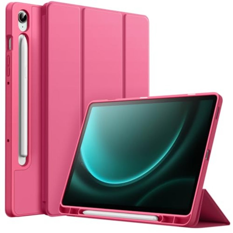 JETech Case for Samsung Galaxy Tab S10 Lite/S10 FE/S9 FE 10.9", Pink Cover Soft TPU Protection, S Pen Holder, Tri-Fold Stand, Supports S Pen Charging, Auto Wake/Sleep, Shockproof Lightweight - Image 1