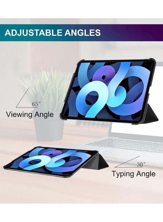 روبوستريون غطاء Robustrion لجهاز iPad Air الجيل الخامس / غطاء ذكي قابل للطي من الجيل الرابع مع ظهر شفاف - أسود - Image 5