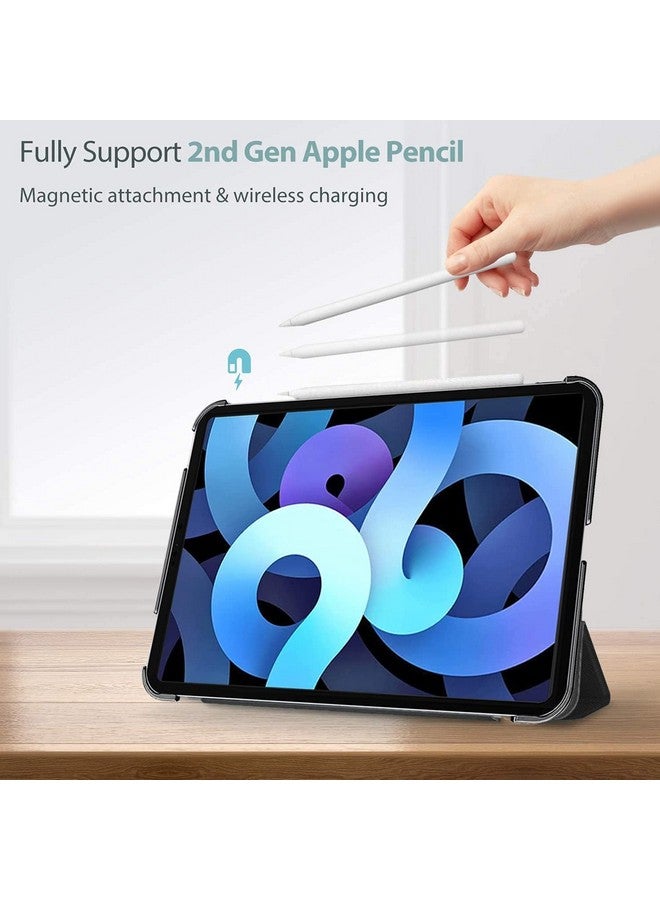 روبوستريون غطاء Robustrion لجهاز iPad Air الجيل الخامس / غطاء ذكي قابل للطي من الجيل الرابع مع ظهر شفاف - أسود - Image 4