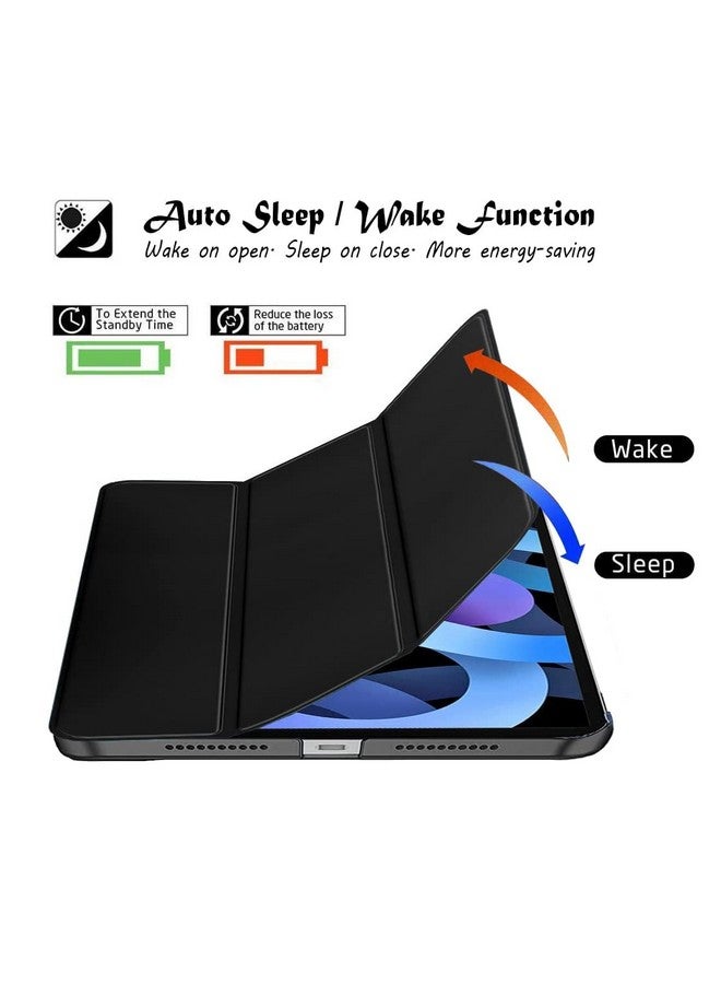 روبوستريون غطاء Robustrion لجهاز iPad Air الجيل الخامس / غطاء ذكي قابل للطي من الجيل الرابع مع ظهر شفاف - أسود - Image 3