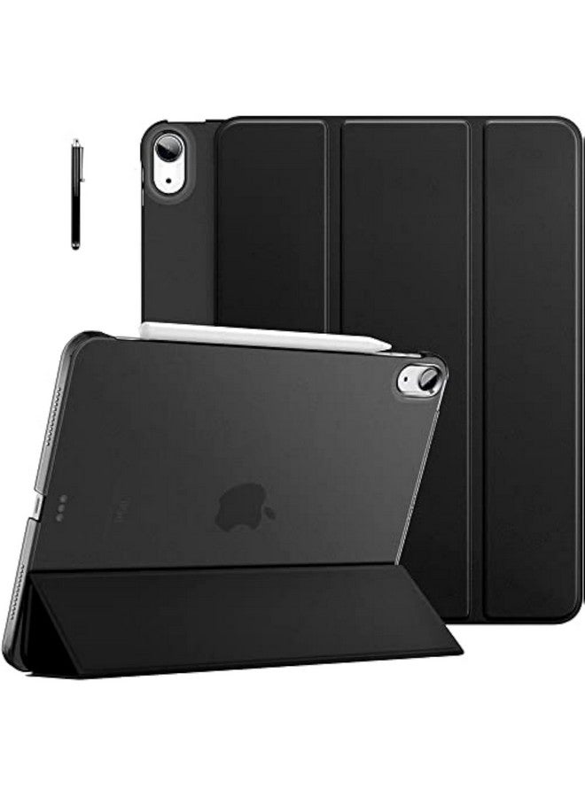 روبوستريون غطاء Robustrion لجهاز iPad Air الجيل الخامس / غطاء ذكي قابل للطي من الجيل الرابع مع ظهر شفاف - أسود - Image 1