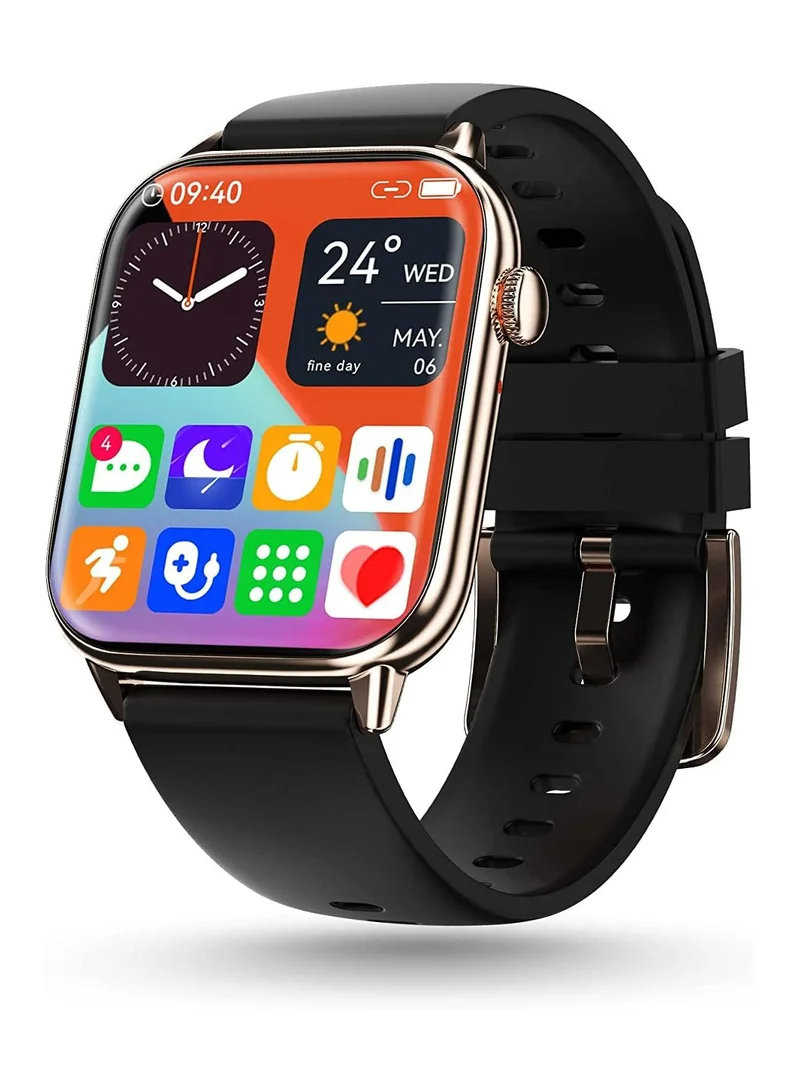 Pebble Orion Max, Wireless Charging, 1.91"HD Screen, Metallic Body, BT Calling, Fitness Tracker, Sleep & Heart Rate Monitor, 100+ Sport Modes, Smartwatch for Men - Midnight Gold
