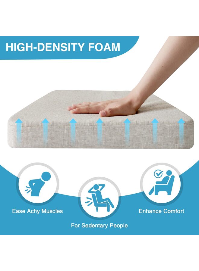 وسائد كراسي الطعام، 4 قطع، مقاس 17 × 16 بوصة، على شكل حرف D، مع غطاء قابل للإزالة والغسل، وربطات، ووسائد كراسي للمطبخ، وكراسي الفناء الداخلية (رمادي-بيج) - Image 3