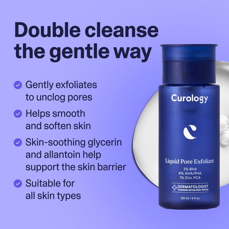 Curology Liquid Pore Exfoliant, 2% BHA Salicylic Acid, 8% AHA/PHA Lactic Acid, and 1% Zinc PCA, Brightening and Exfoliating Facial Skin Care, 4 fl oz - Image 3