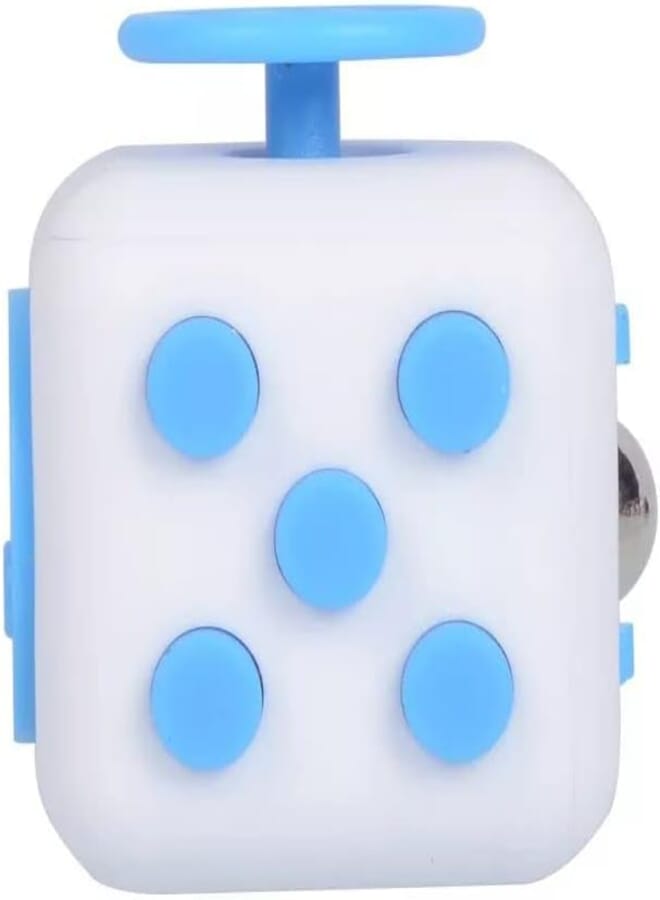 Genel Fidget Cube - New Generation Stress Cube - Stress Relief (Blue White)