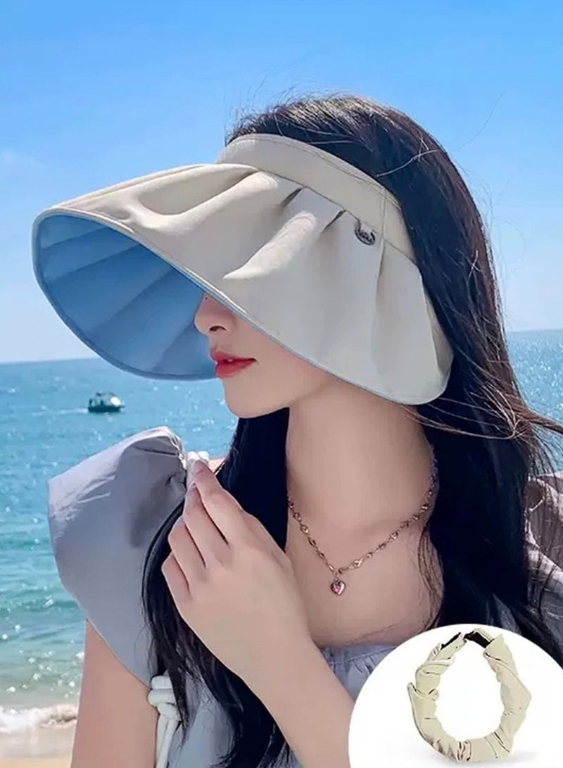 Foldable Shell Sun Hat, Summer UV Protection Empty Top Sun Hat, Sun Hat - Image 2