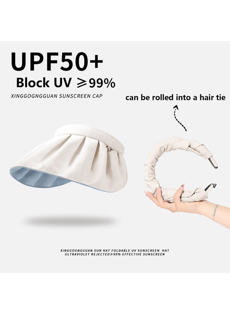 Foldable Shell Sun Hat, Summer UV Protection Empty Top Sun Hat, Sun Hat - Image 3