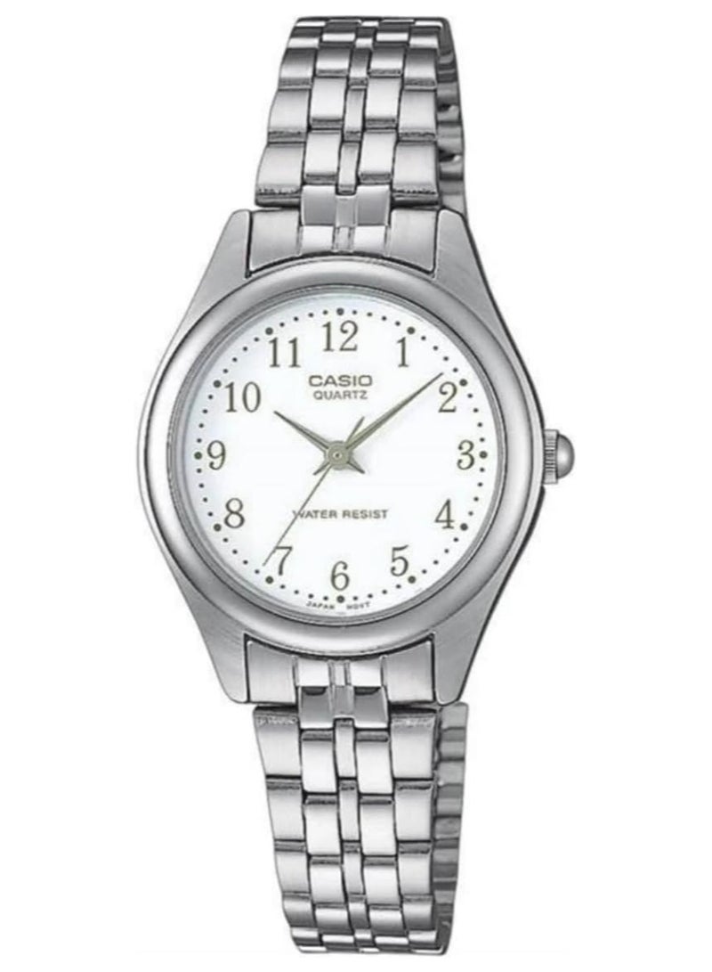 كاسيو ساعة يد نسائية كاسيو تناظرية من الفولاذ المقاوم للصدأ LTP-1129A-7BRDF فضية - أبيض - Image 1