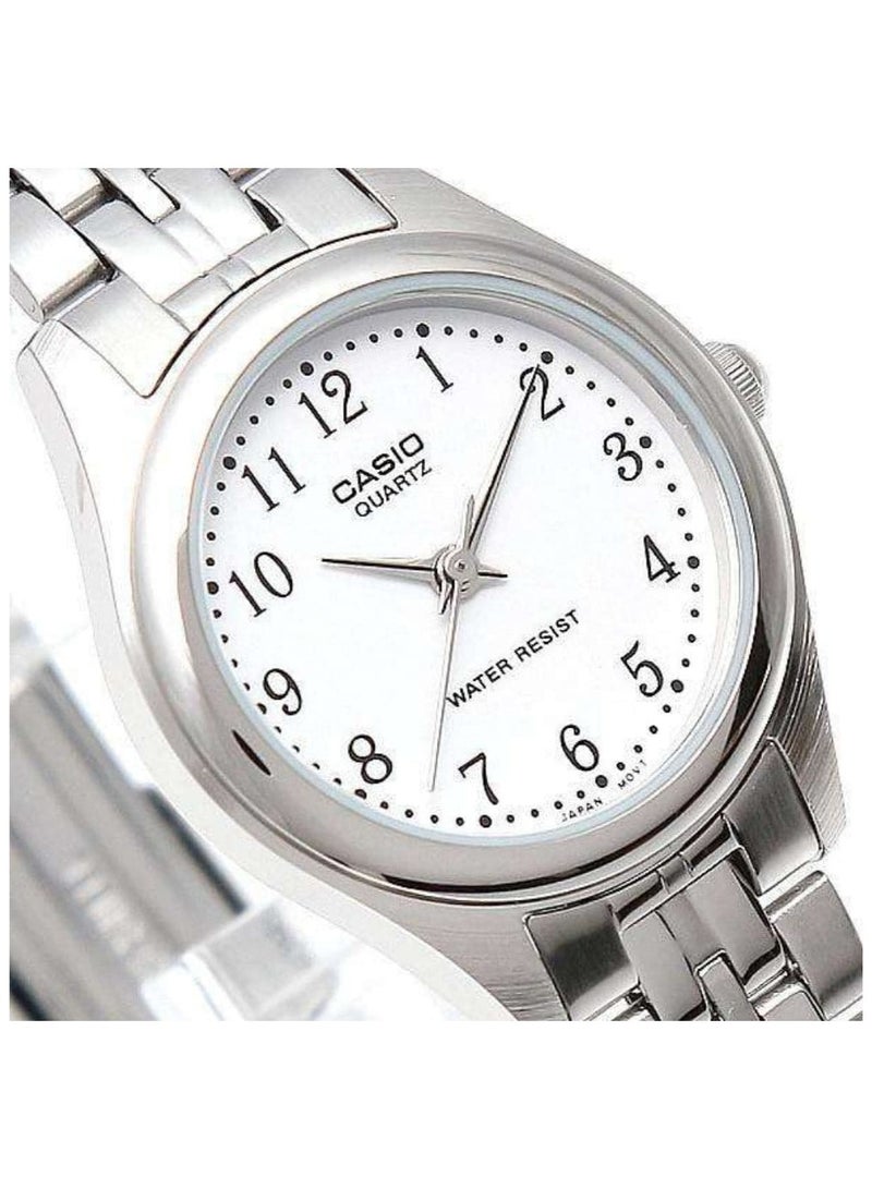 كاسيو ساعة يد نسائية كاسيو تناظرية من الفولاذ المقاوم للصدأ LTP-1129A-7BRDF فضية - أبيض - Image 2