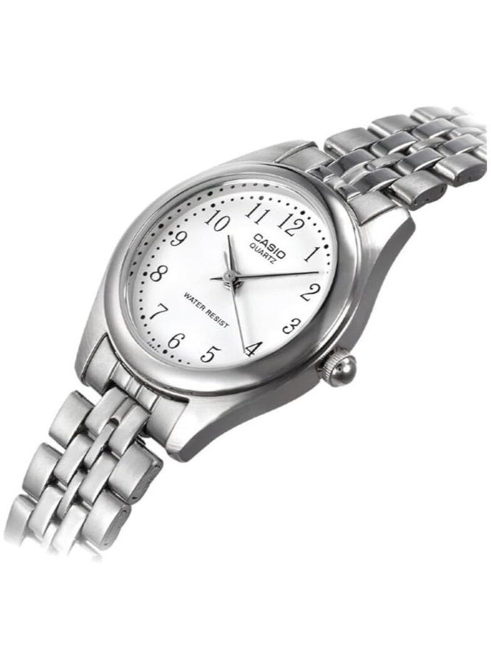 كاسيو ساعة يد نسائية كاسيو تناظرية من الفولاذ المقاوم للصدأ LTP-1129A-7BRDF فضية - أبيض - Image 3