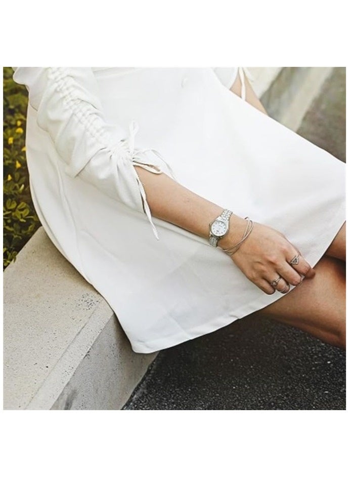 كاسيو ساعة يد نسائية كاسيو تناظرية من الفولاذ المقاوم للصدأ LTP-1129A-7BRDF فضية - أبيض - Image 5