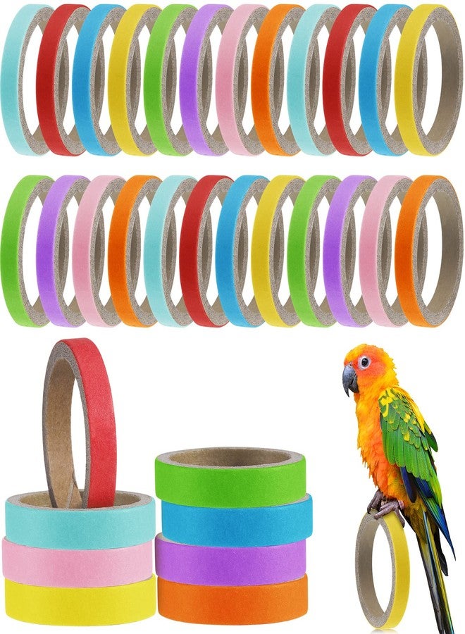 Jenaai 24 Pcs Chew Bagels Bird Toys for Parrots 2.4 Inch Wood Bird Chew Toys Colorful Cardboard Foraging Chew Foot Wooden Training Toy for Cockatiels Cockatoos Macaws and Similar Sized Pet Birds - Image 1
