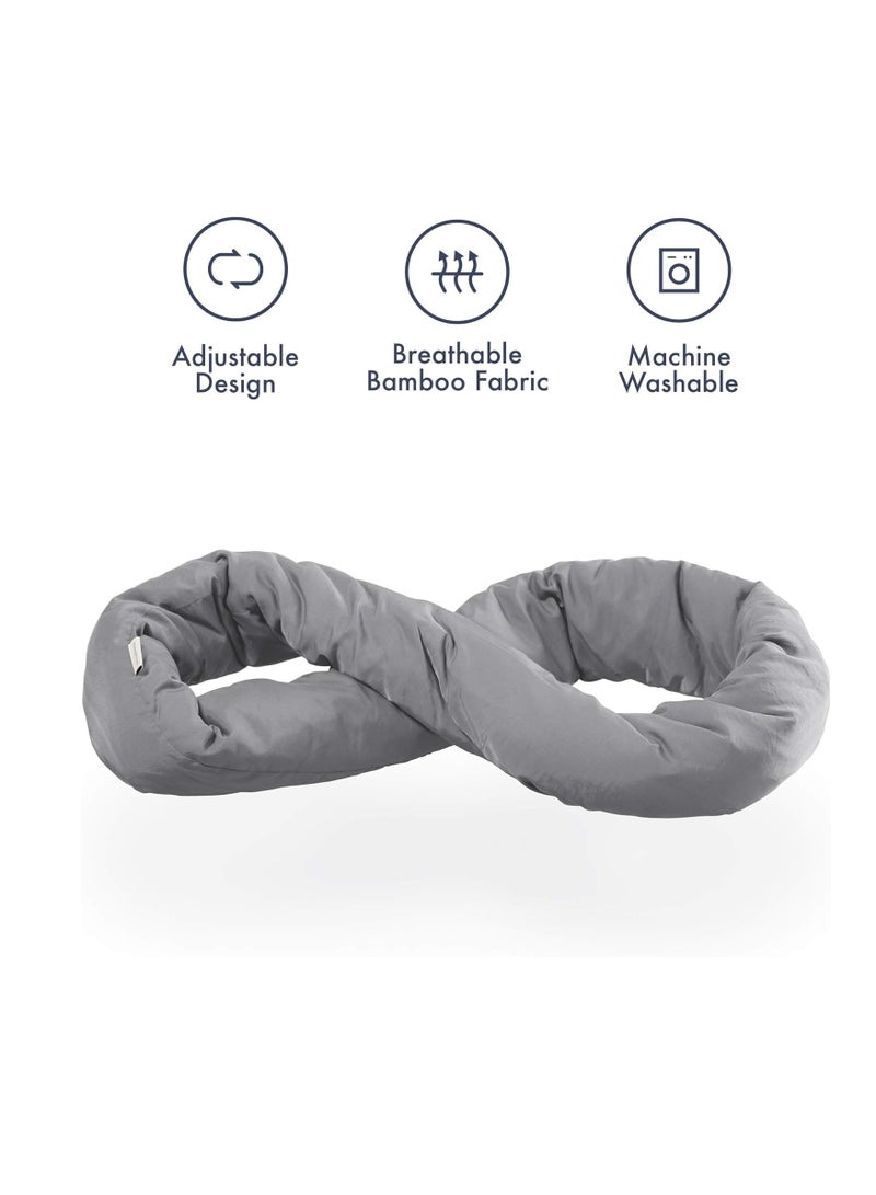 Infinity Pillow - Home Travel Soft Neck Scarf Support Sleep for Flights Train (Grey) - Image 2