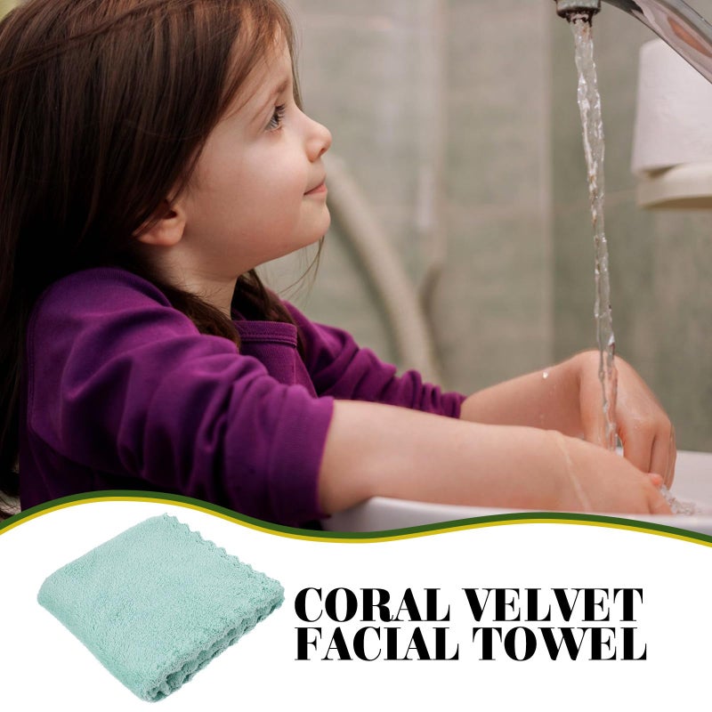 Reusable Coral Fleece Face Towels 6Pcs 30x30Cm Soft Makeup Remover Cloths For Bathing - Image 5
