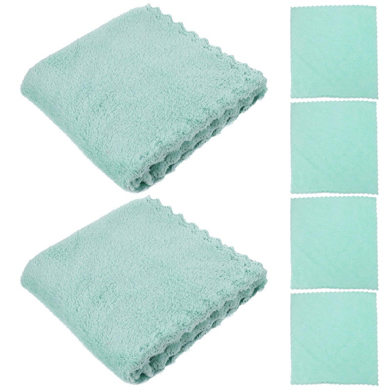 Reusable Coral Fleece Face Towels 6Pcs 30x30Cm Soft Makeup Remover Cloths For Bathing - Image 2