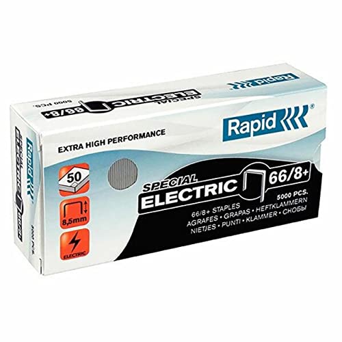 Rapid 66/8+mm Strong Staples, for Stapling up to 50 Sheets, Use with Electric Staplers, Galvanised Wire, Box of 5000, 24868000 - Image 5