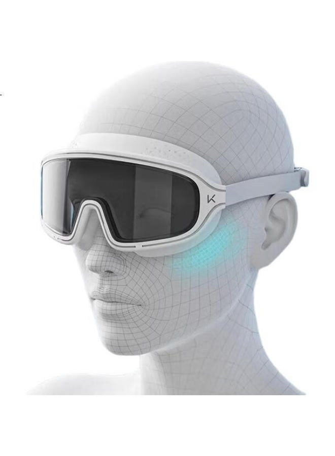 Keep Swimming Goggles, Large Frame, Waterproof, Anti-Fog, High-Definition, For Men And Women, Professional Training Swimming Equipment, Pure White - Image 3