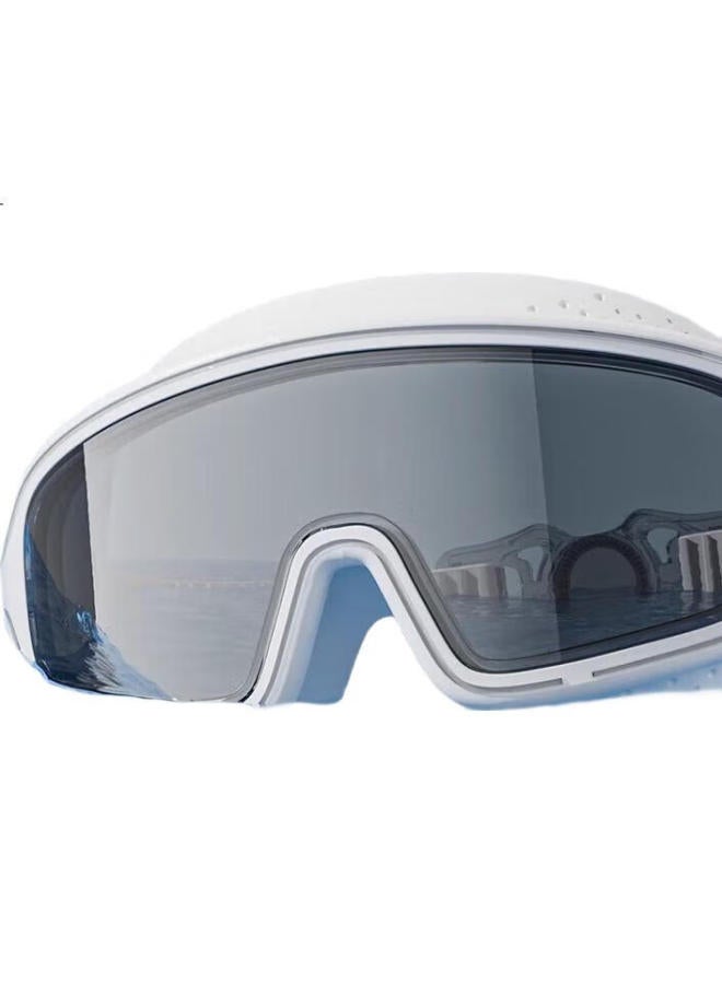 Keep Swimming Goggles, Large Frame, Waterproof, Anti-Fog, High-Definition, For Men And Women, Professional Training Swimming Equipment, Pure White - Image 1