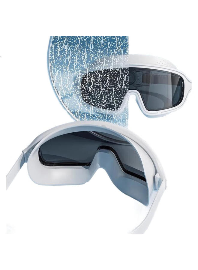 Keep Swimming Goggles, Large Frame, Waterproof, Anti-Fog, High-Definition, For Men And Women, Professional Training Swimming Equipment, Pure White - Image 2