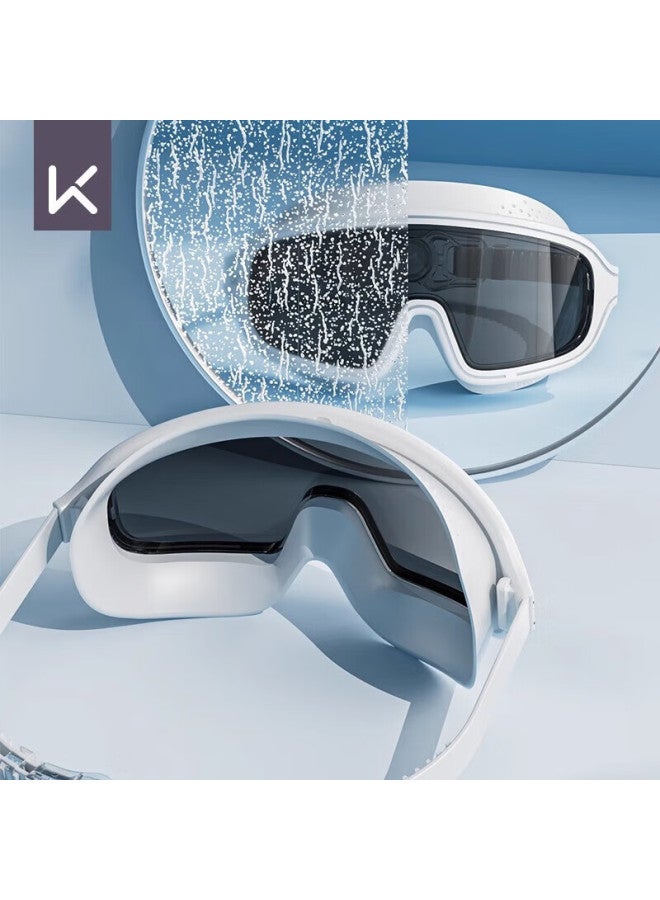 Keep Swimming Goggles, Large Frame, Waterproof, Anti-fog, High-definition, For Men And Women, Professional Training Swimming Equipment, Pure White - Image 2