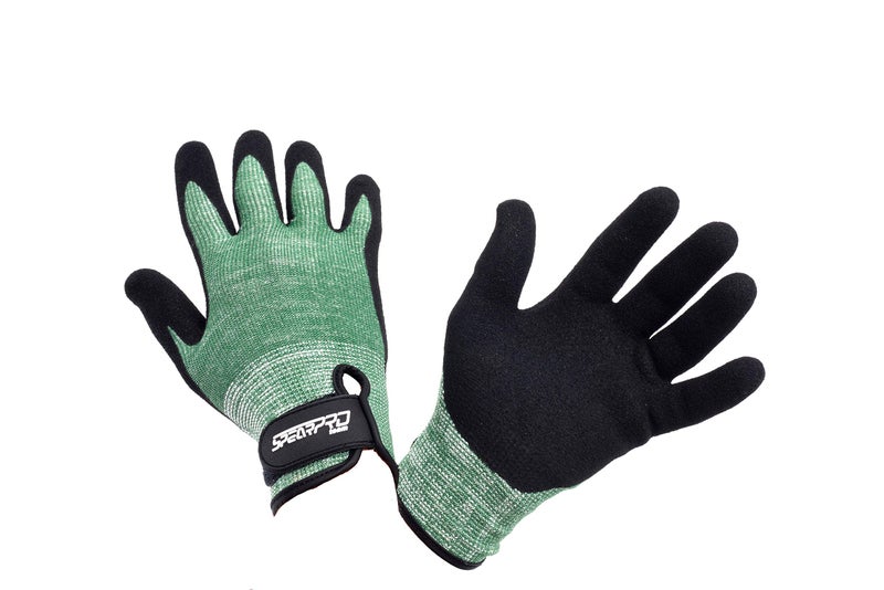 SpearPro Dyneema Gloves - Tuna - Spearfishing and Diving Abrasion Resistant Dive Gloves (Green, Large)