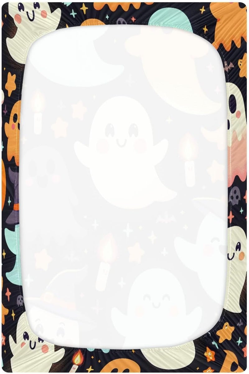 Halloween Boo Crib Sheets for Boys Girls Ultra Soft Breathable Baby Crib Sheet Fitted Crib Sheets for Standard Size Crib and Toddler Mattresses, 39 x 27 Inch - Image 3