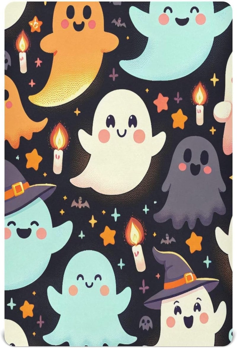 Halloween Boo Crib Sheets for Boys Girls Ultra Soft Breathable Baby Crib Sheet Fitted Crib Sheets for Standard Size Crib and Toddler Mattresses, 39 x 27 Inch - Image 1