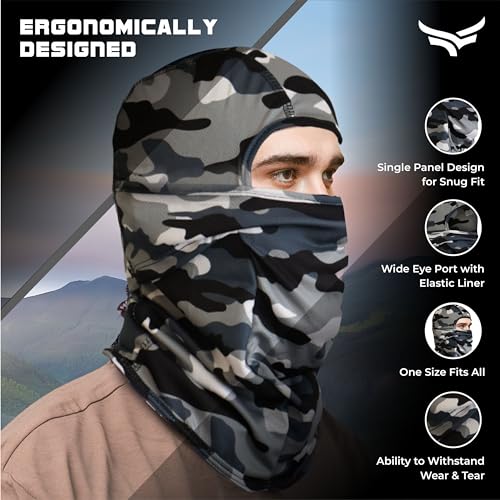 XTRIM Face Mask for Men & Women, Balaclava for Bike Riding, UV Protected Breathable Helmet Liner, Anti-Hair Fall, Sweat Absorbing & Odour Free, Sun & Dust Protection (Camo Blue, Cotton) - Image 3