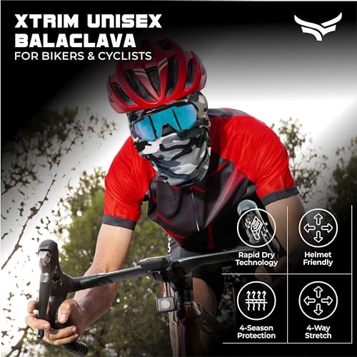 XTRIM Face Mask for Men & Women, Balaclava for Bike Riding, UV Protected Breathable Helmet Liner, Anti-Hair Fall, Sweat Absorbing & Odour Free, Sun & Dust Protection (Camo Blue, Cotton) - Image 2