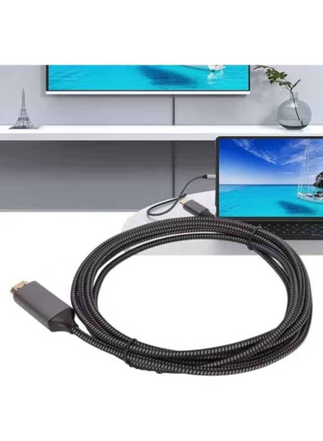 كابل USB-C إلى HDMI – بدقة 4K@60Hz – لتوصيل اللابتوب أو الموبايل بالشاشة أو البروجيكتور – بطول 2 متر - Image 2
