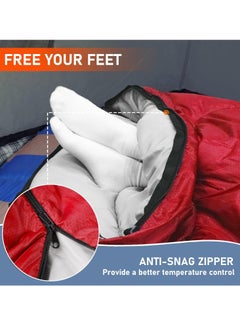 Mereza Sleeping Bags XL for Adults, Large Wide Sleeping Bag for Camping & Backpacking, Big and Tall Sleeping Bags, 4 Season Warm & Cool Weather with Compression Sack(Red)  - Image 2